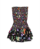 Halter Strapless Sweet Butterfly Printing Elastic Waist-tightening Cake Dress