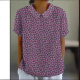 Women's Loose Printed Crew Neck Top