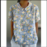 Women's Loose Printed Crew Neck Top