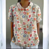 Women's Loose Printed Crew Neck Top