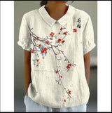 Women's Loose Printed Crew Neck Top