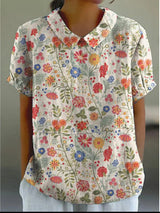 Women's Loose Printed Crew Neck Top