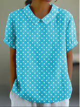 Women's Loose Printed Crew Neck Top