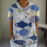 Women's Loose Printed Crew Neck Top