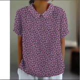 Women's Loose Printed Crew Neck Top
