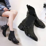 Autumn and winter European station chic crocodile pattern women's boots