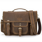 Black angel retro crazy mad horse leather casual men's bag