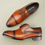 Men's Leather Shoes Brogue Engraved Business Suit