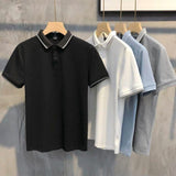 Summer ice silk lapel short-sleeved Cotton T-shirt