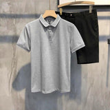 Summer ice silk lapel short-sleeved Cotton T-shirt
