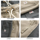 Heavy rods rushed waist embroidered men's loose sports pants