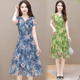 Broken flower Printed Summer Dress for women