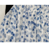 Watercolor ice blue halo printing bachelor A word long section skirt