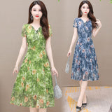 Broken flower Printed Summer Dress for women