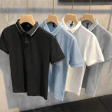 Summer ice silk lapel short-sleeved Cotton T-shirt
