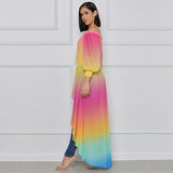 Gradient Autumn Chiffon Long Dress