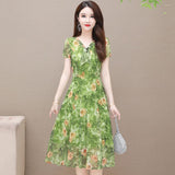 Broken flower Printed Summer Dress for women