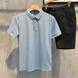 Summer ice silk lapel short-sleeved Cotton T-shirt