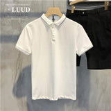 Summer ice silk lapel short-sleeved Cotton T-shirt