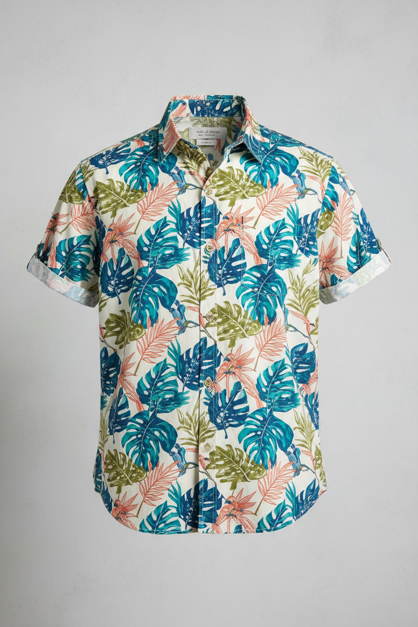 100% Cotton Printed Short Sleeve Shirt