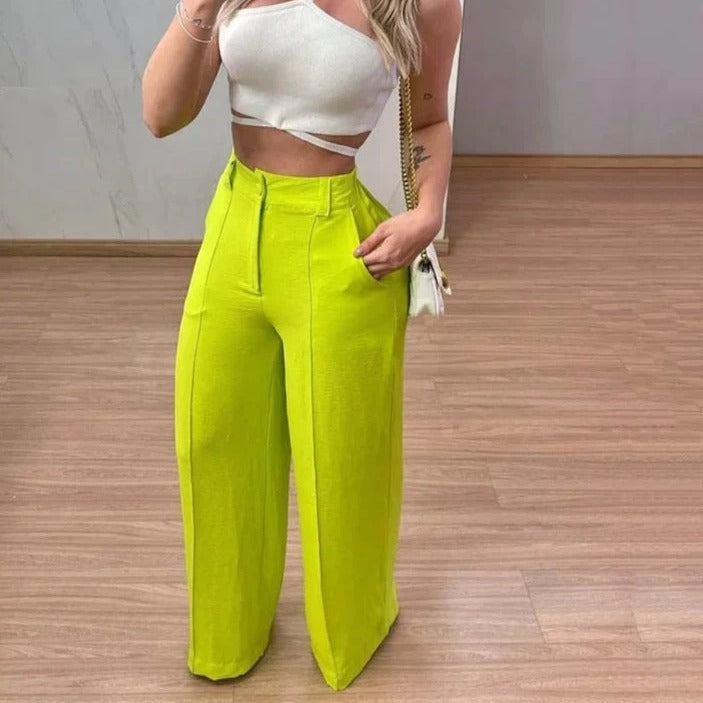 Ladies New Fashion Slim-fit Wide-legged Pants