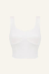 Women's Silk Sports Bra - White-0