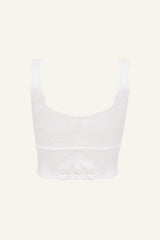 Women's Silk Sports Bra - White-2