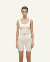 Women's Silk Sports Bra - White-1