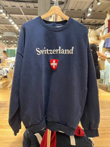 Flag Embroidered Long Sleeve Round-neck Pullover Baggy Coat