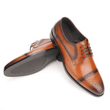 Men's Leather Shoes Brogue Engraved Business Suit